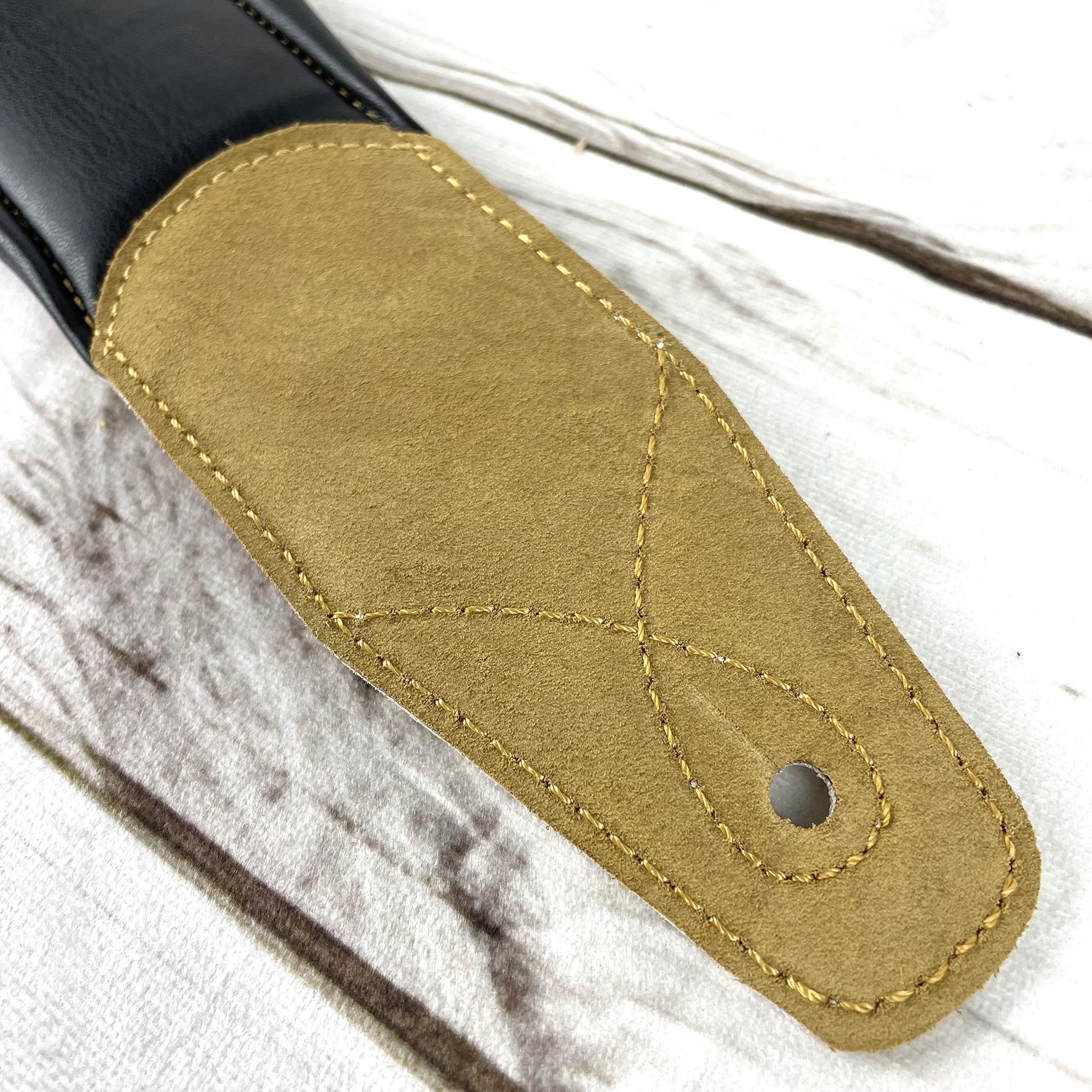 Walker & Williams C-44-WHT Aged White Premium Grain Leather Padded Guitar Strap 3" Wide With Nickel Conchos For Acoustic, Electric, And Bass Guitars - Image 8