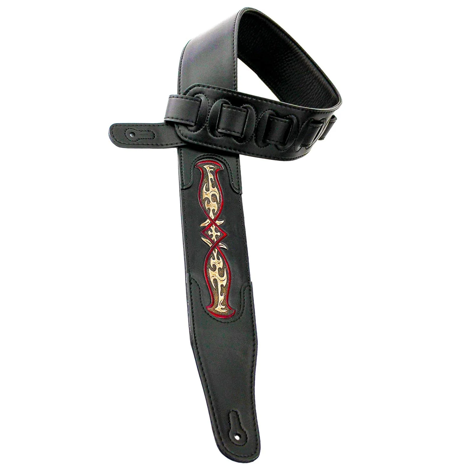 Walker & Williams CVG-103 Black Padded Guitar Strap Hand Tooled Celtic Design - Image 6
