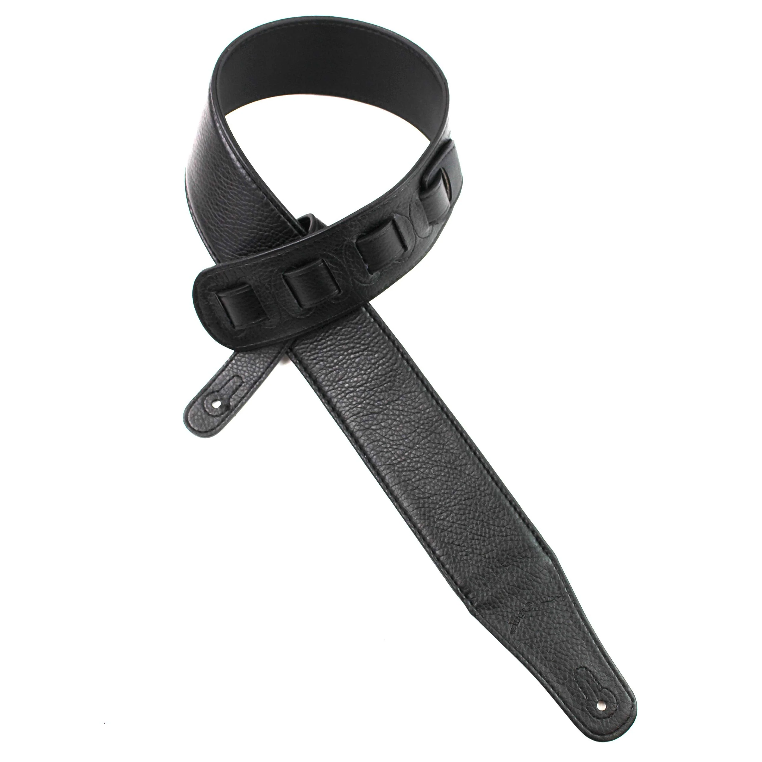 Walker & Williams CVG-HWI Hand Carved Black Leather Guitar Strap With Bright Sunset Island Dancer Scene For Acoustic, Electric, And Bass Guitars - Image 6