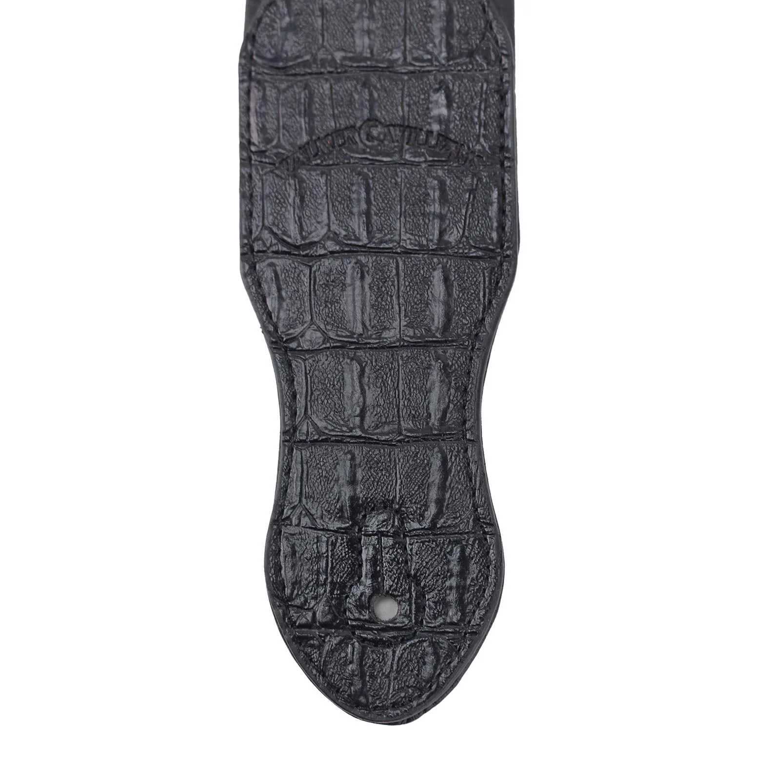 Walker & Williams F-15 Classic Black Textured Gator Finish Padded Guitar Strap - Image 4