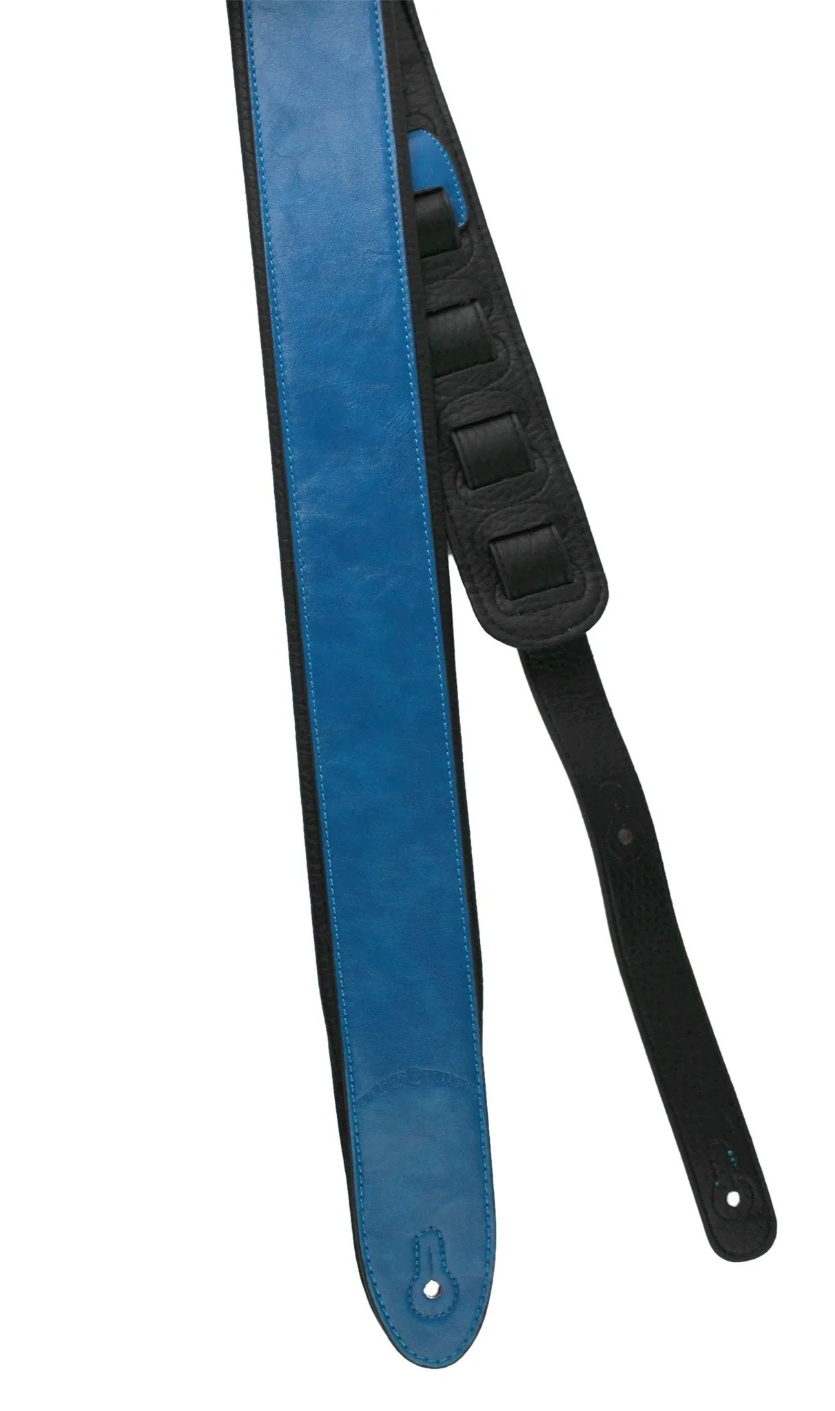 Walker & Williams G-21 Deep Turquoise Blue Guitar Strap with Padded Glove Leather Back For Acoustic, Electric, And Bass Guitars - Image 2