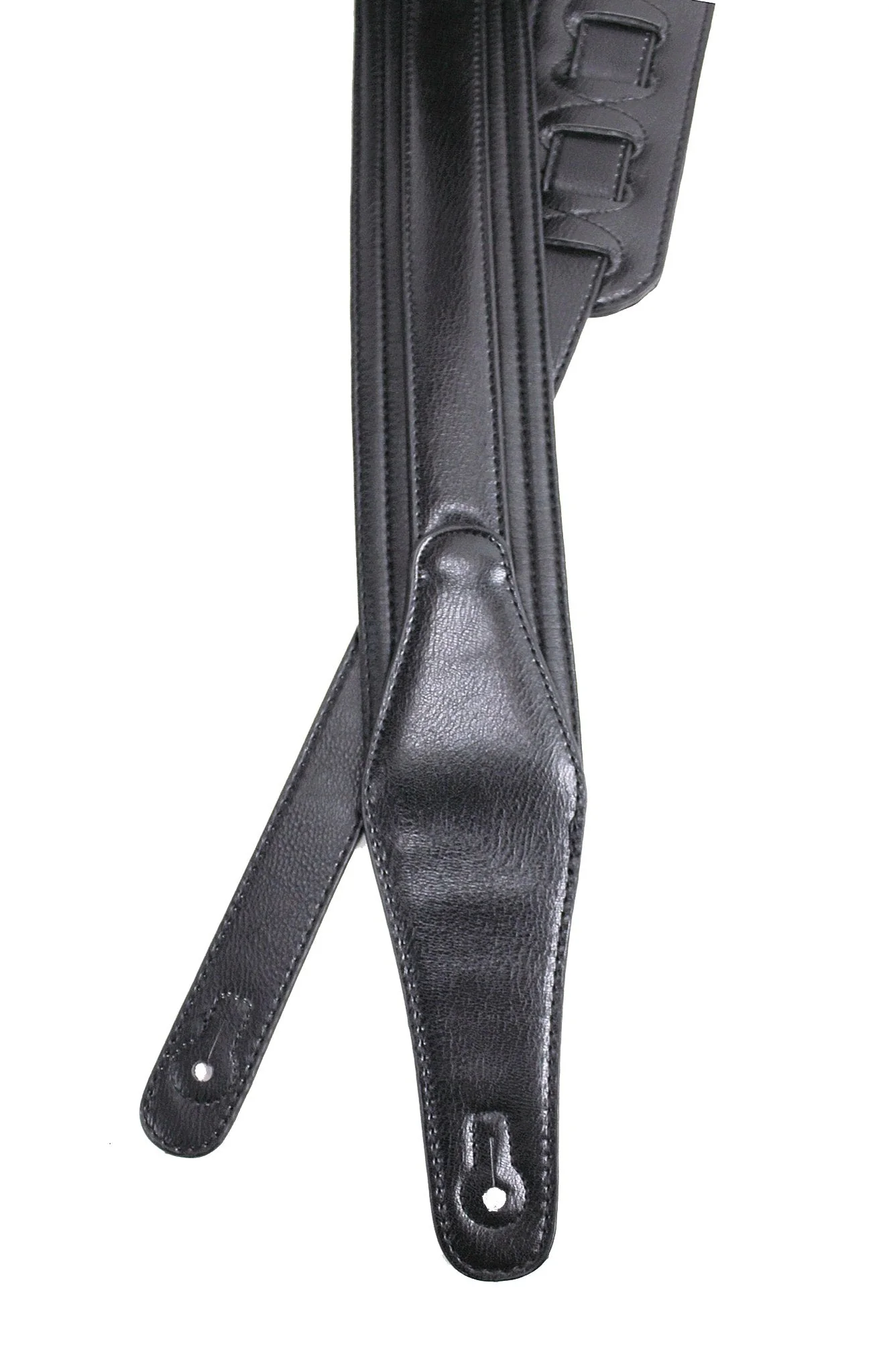 Walker & Williams G-513 Black Multi Layer Handmade Guitar Strap with Padded Glove Leather Back For Acoustic, Electric, And Bass Guitars - Image 3