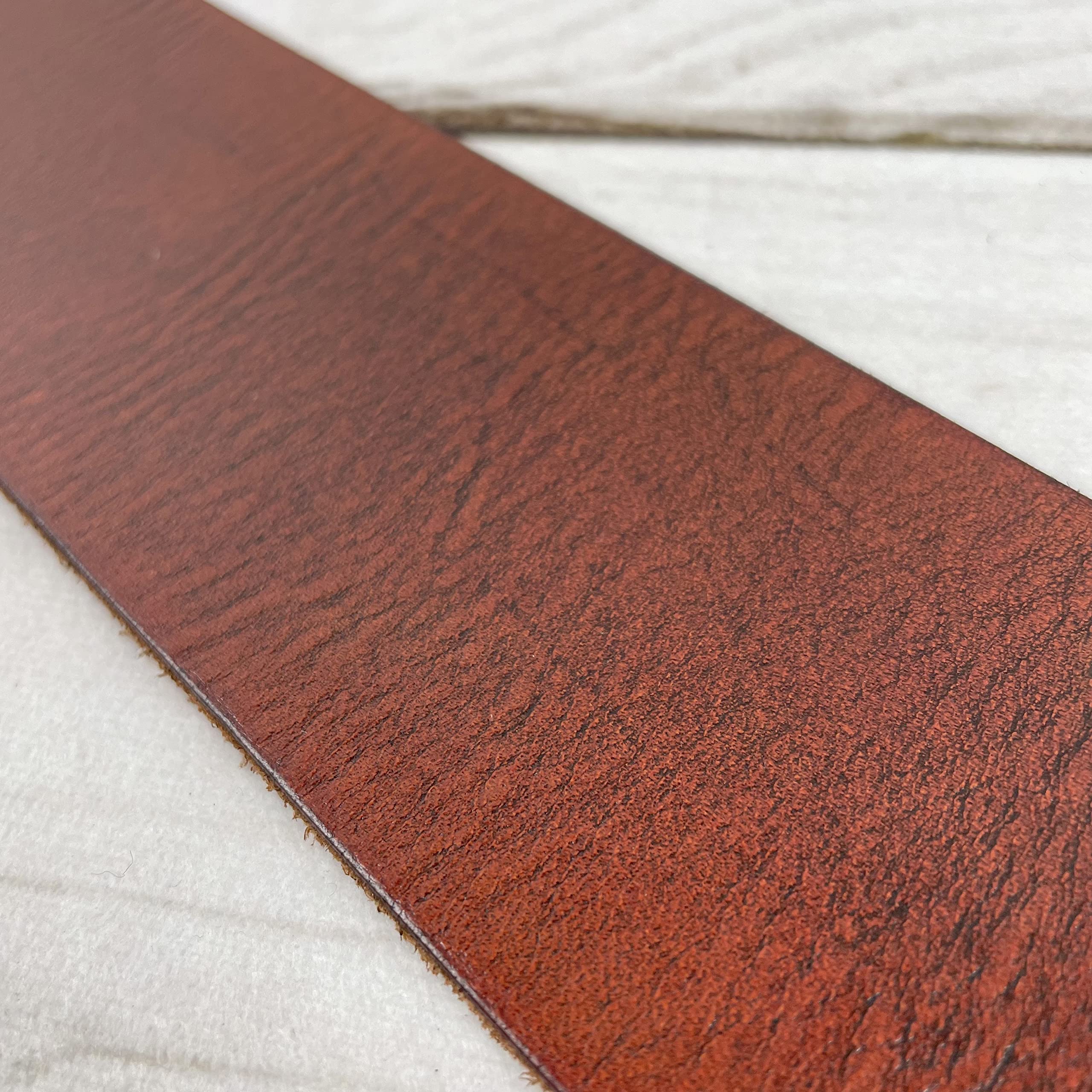 Walker & Williams S-02 Heavy Textured Whiskey Brown Full Grain Extra Thick Soft Italian Leather Rugged Finish Guitar Strap For Acoustic, Electric, And Bass Guitars - Image 6
