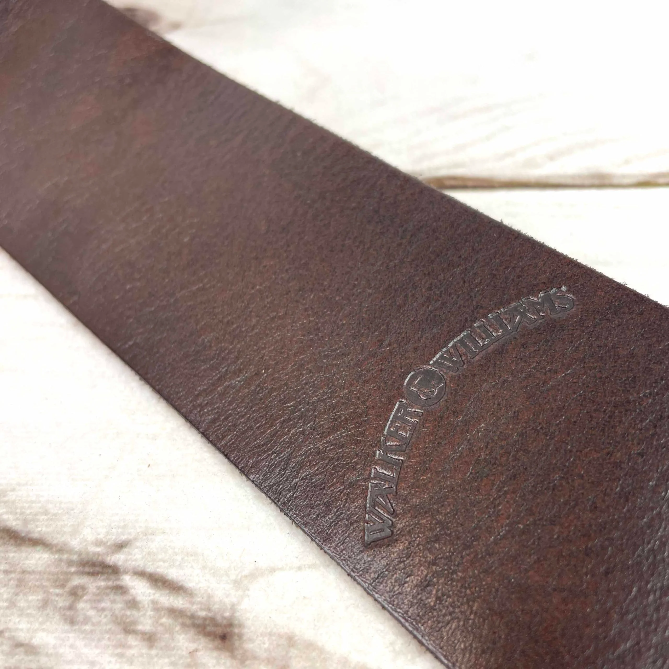 Walker & Williams S-05 Dark Walnut Brown Full Grain Extra Thick Soft Italian Leather Rugged Finish Guitar Strap - Image 8