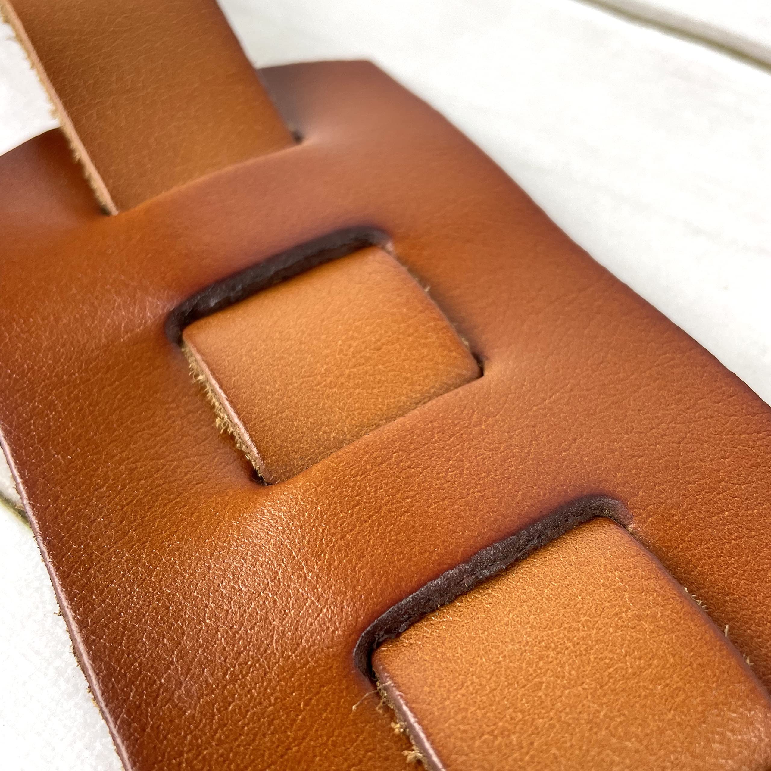 Walker & Williams SL-316 Premium Extra Wide 3" Saddle Tan Full Grain Leather Natural Finish Guitar Strap For Acoustic, Electric, And Bass Guitars - Image 7