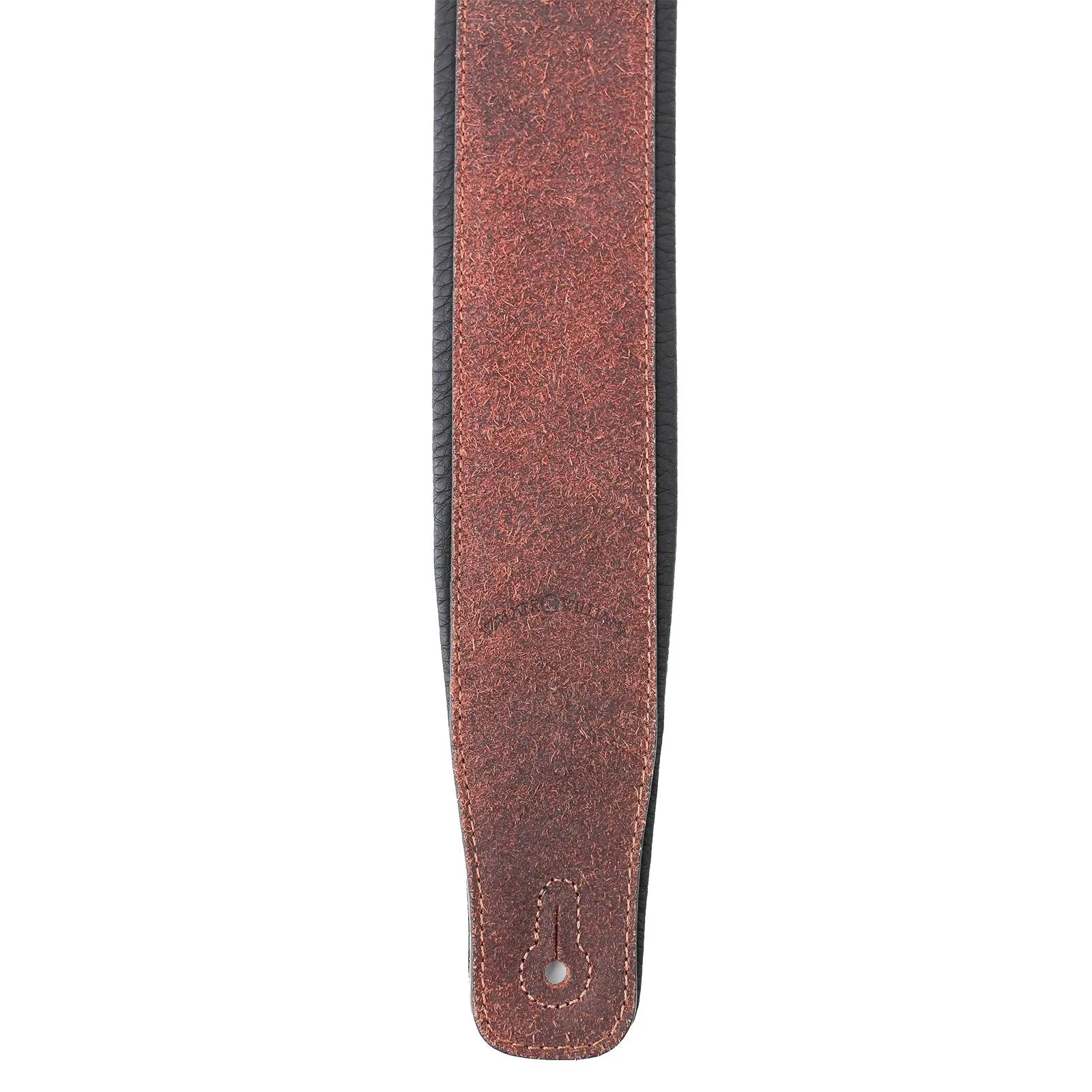 Walker & Williams STR-04 Distressed Mahogany Brown Italian Leather Padded Guitar Strap For Acoustic, Electric, And Bass Guitars - Image 4