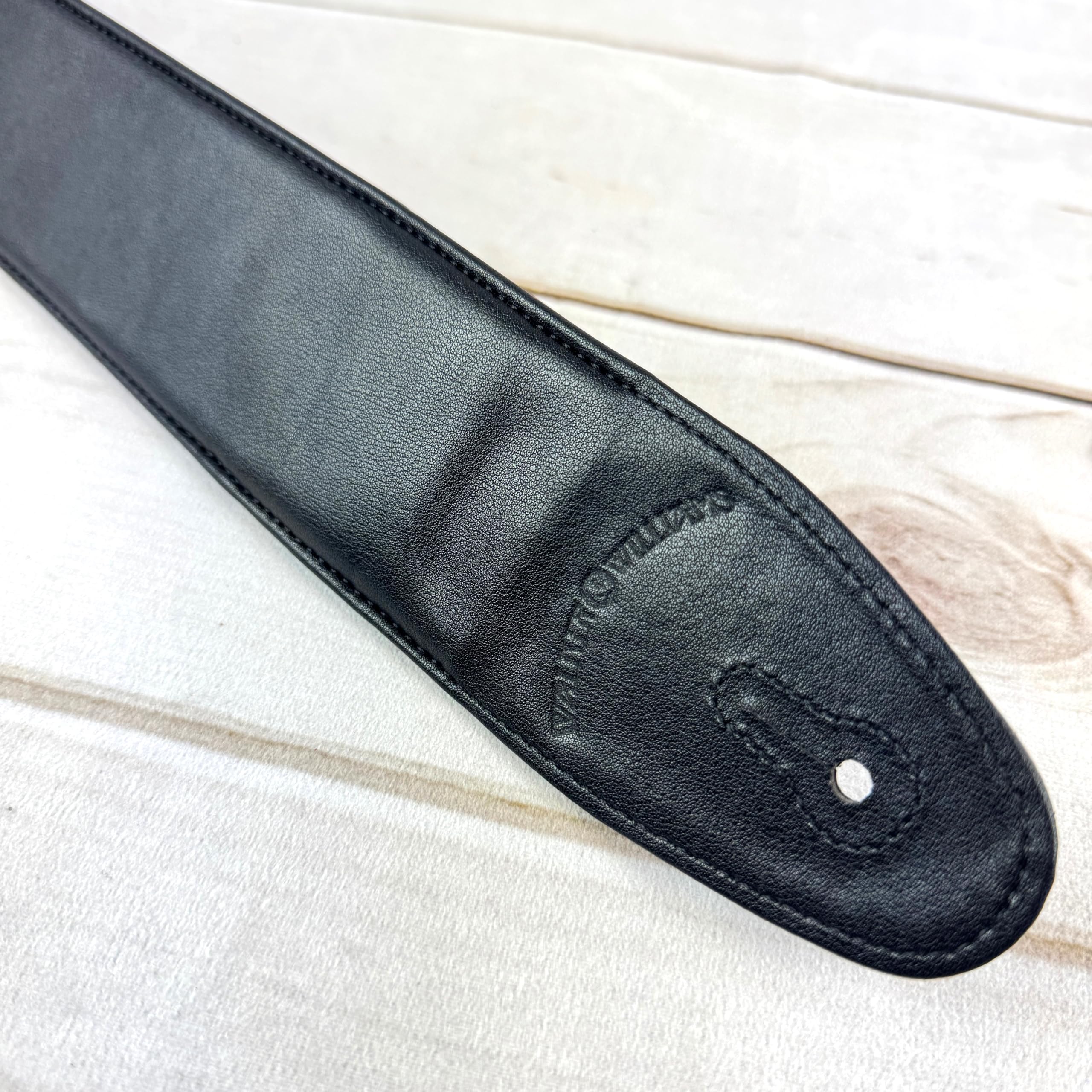 Walker & Williams WW-GL-109 Cary Black Copper Super Sparkle Glitter Bomb Padded Guitar Strap Glove Leather Back For Acoustic, Electric, And Bass Guitars - Image 8