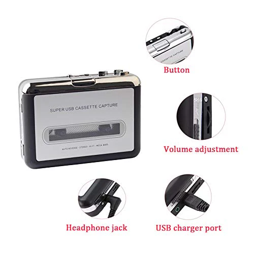Walkman Cassette Player USB Cassette to MP3 Converter Capture Audio Music Player Tape Cassette Recorder - Image 5