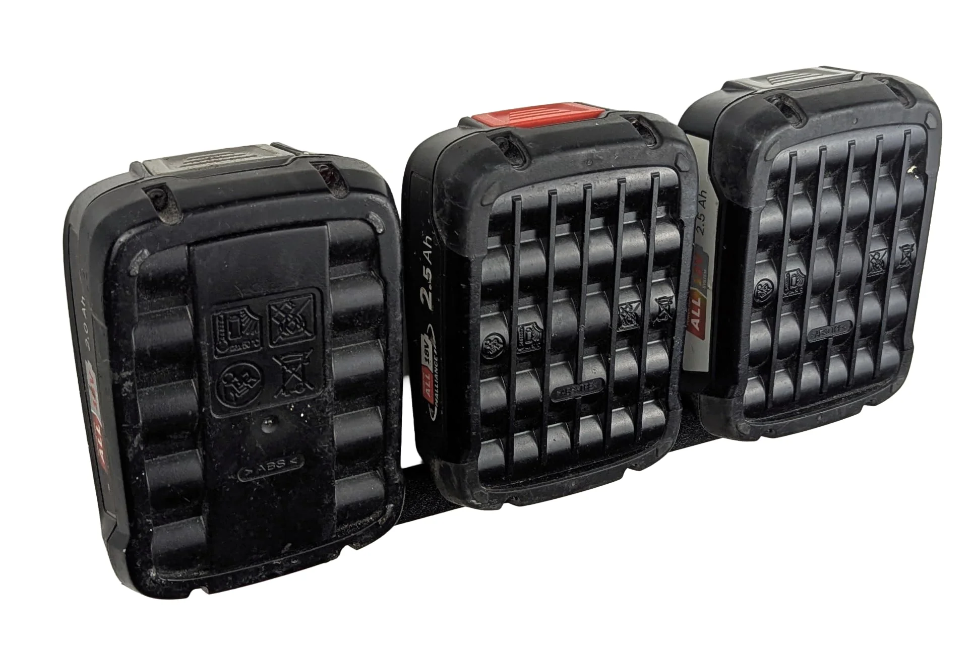 Wall Mount for 3 x Bosch 18 V Batteries Compatible with PBA Batteries from the Green Home & Garden Series - Black - Space Saving & Stable - Made in Germany | Xebtec (for 3 Batteries) für 3 Akkus - Image 4