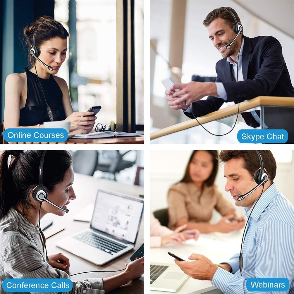 Wantek Cell Phone Headset with Microphone Noise Cancelling for Laptops, PC,3.5mm Jack,Volume Control,Wired Computer Headsets for Zoom Skype,for Office,Business, Call Center, Clear Chat 6035 - Image 6