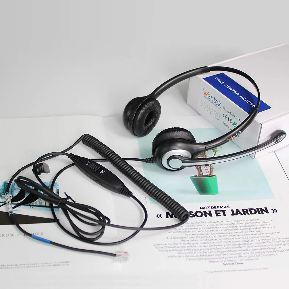 Wantek Cisco Phone Headset with Microphone Noise Cancelling, RJ9 Telephone Headsets Compatible with Cisco Office Phones 7940 7942 7945 7960 7962 7965 7811 7821 8811 8841 8845 8851 Plantronics M12 M22 - Image 2