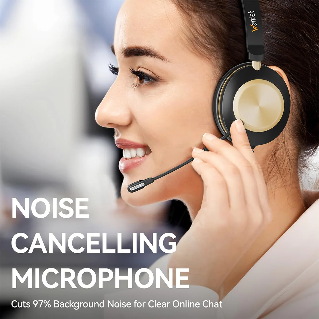 Wantek Headset with Mic, USB Headset with Microphone, Computer Headset with Noise Cancelling Microphone for Laptop PC, Mute in-line Controls 88USBC - Image 3