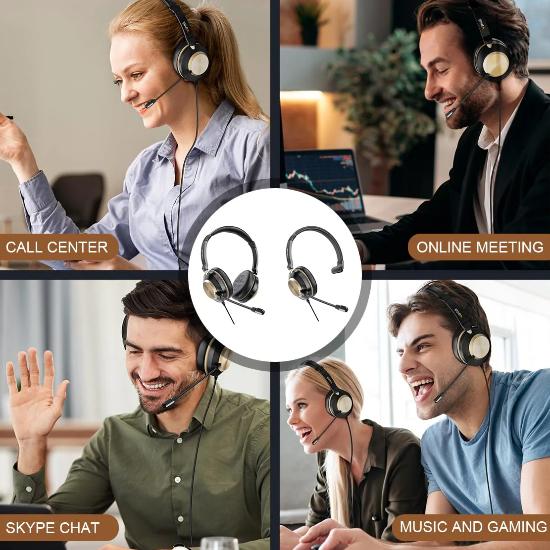 Wantek Headset with Mic, USB Headset with Microphone, Computer Headset with Noise Cancelling Microphone for Laptop PC, Mute in-line Controls 88USBC - Image 7