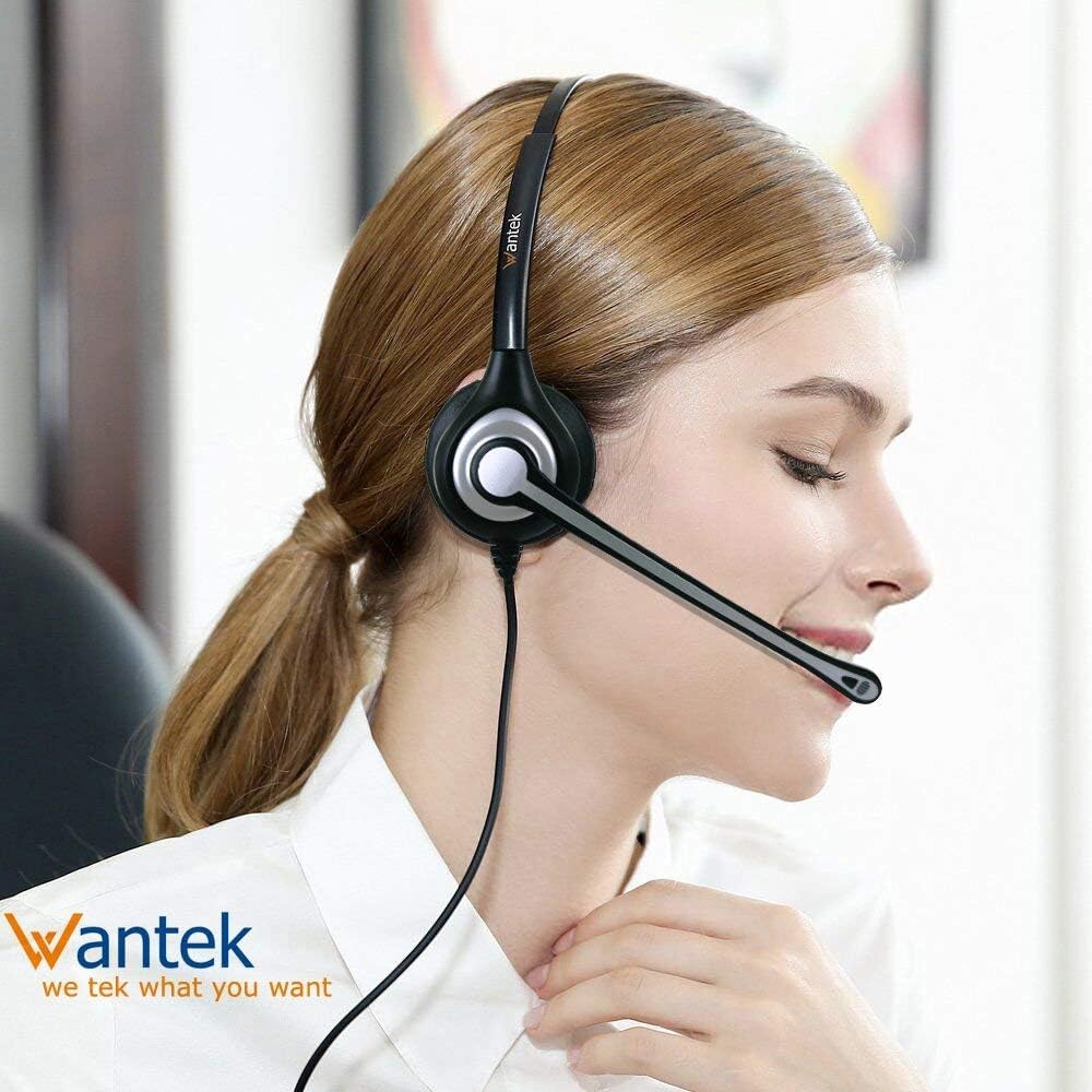 Wantek Phone Headset with Microphone Noise Cancelling,Telephone Headset 2.5mm Jack Compatible with Panasonic AT&T Uniden Cisco Linksys Grandstream Vtech Polycom Cordless Office Phones 602-2.5 - Image 3