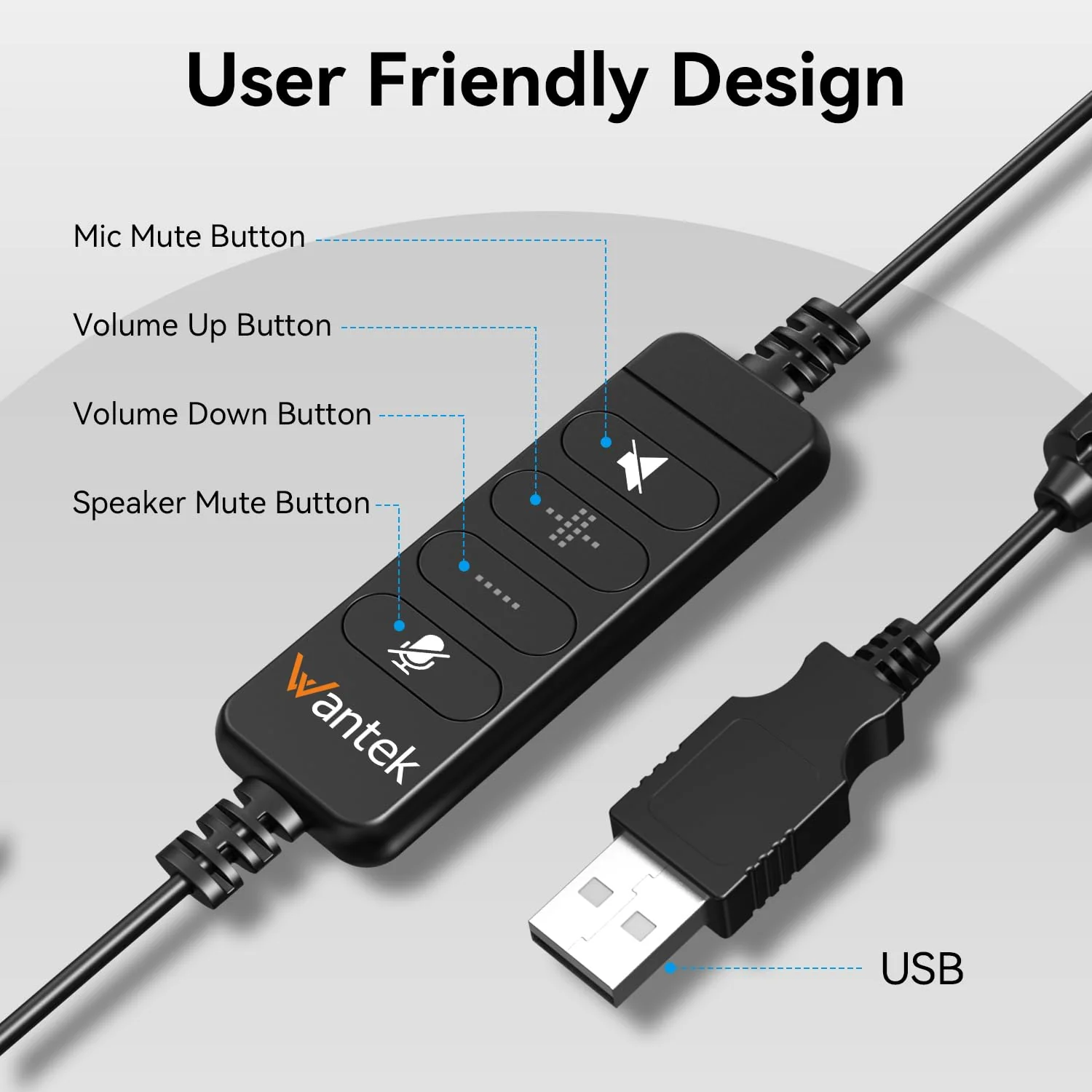 Wantek USB Headset with Microphone for PC, Computer Headset with Noise Canceling Microphone with Mute for Home Office Online Skype Zoom Meetings - Image 5