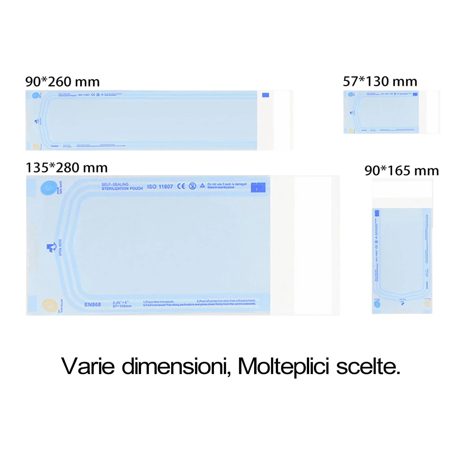 WARRIOR Sterilization Bags, Sterilization Bags, 200 Pieces, Autoclave Bags, Self Sterilization Bags, Self Sealing Sterilization Bag (90 x 260 mm) 90 x 260 mm - Image 2
