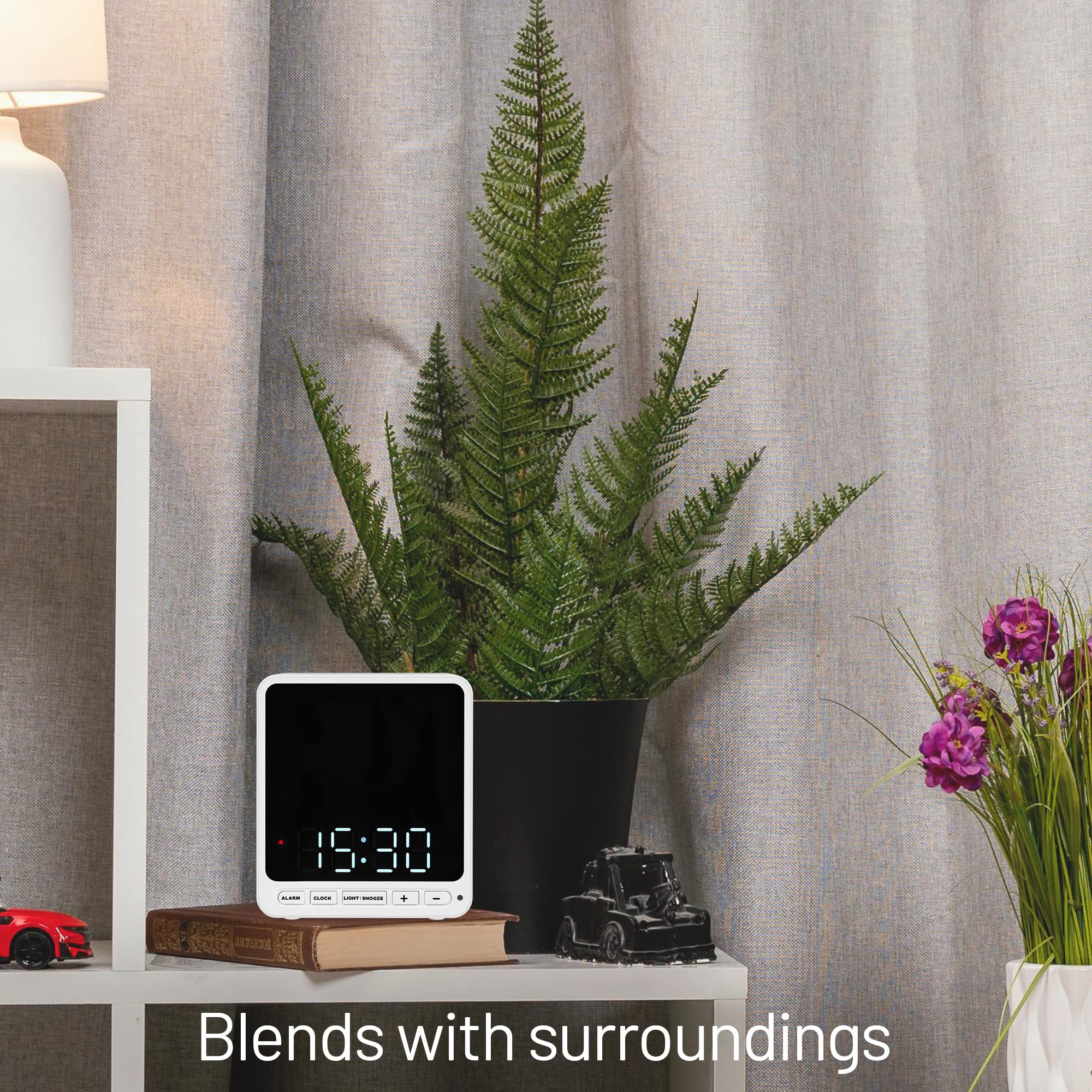 Wasserstein Alarm Clock Camera Case - Compatible with Wyze Cam V4/V3/V3 Pro/OG - Cover for Low-Key Camera Placement (White) (Camera NOT Included) for Wyze Cam - Image 4