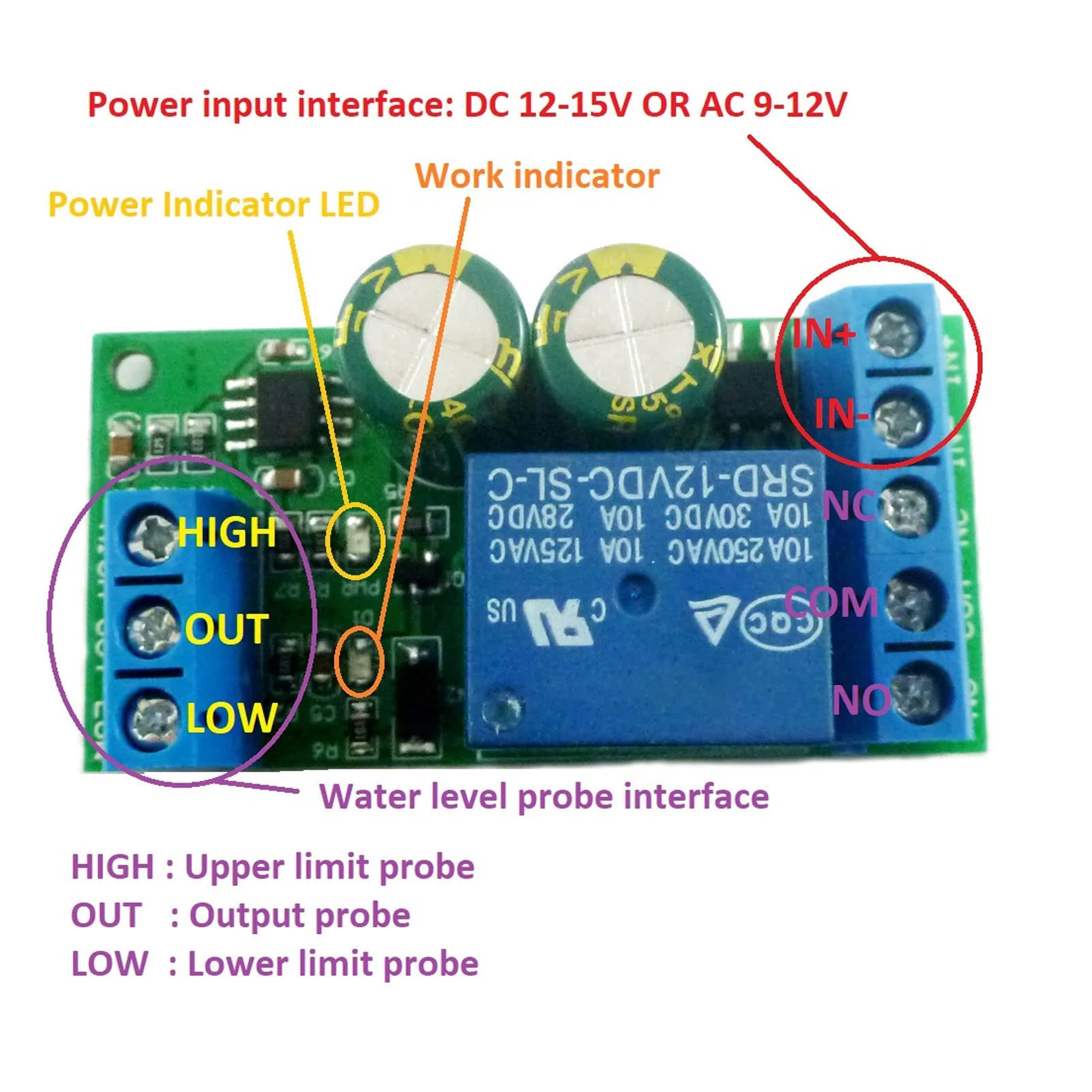 Water Level Controller Relay Liquid Level Sensor Module for Domestic Water Tower - Image 3