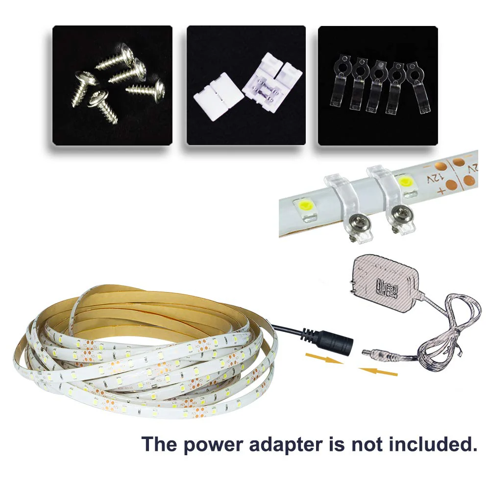 Water-resistance IP65, 12V Waterproof Flexible LED Strip Light, 16.4ft/5m Cuttable LED Light Strips, 300 Units 3528 LEDs Lighting String, LED Tape(Green) power adapter not included 1*16.4ft 3528 Green - Image 2