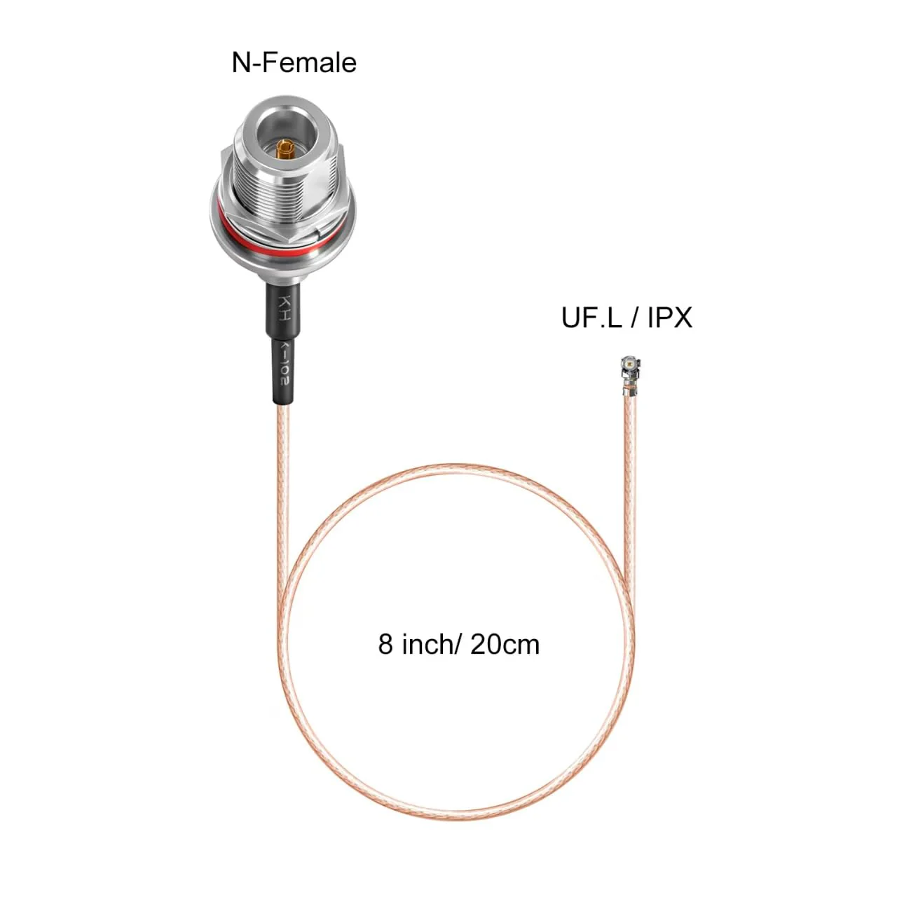 Waterproof 5.8dBi Meshtastic Lora 915MHz Node/Repeaters/Module Devices Fiberglass Antenna with N Male Connector & IPEX/u.fl Adapter Cable, Slinkdsco - Image 5