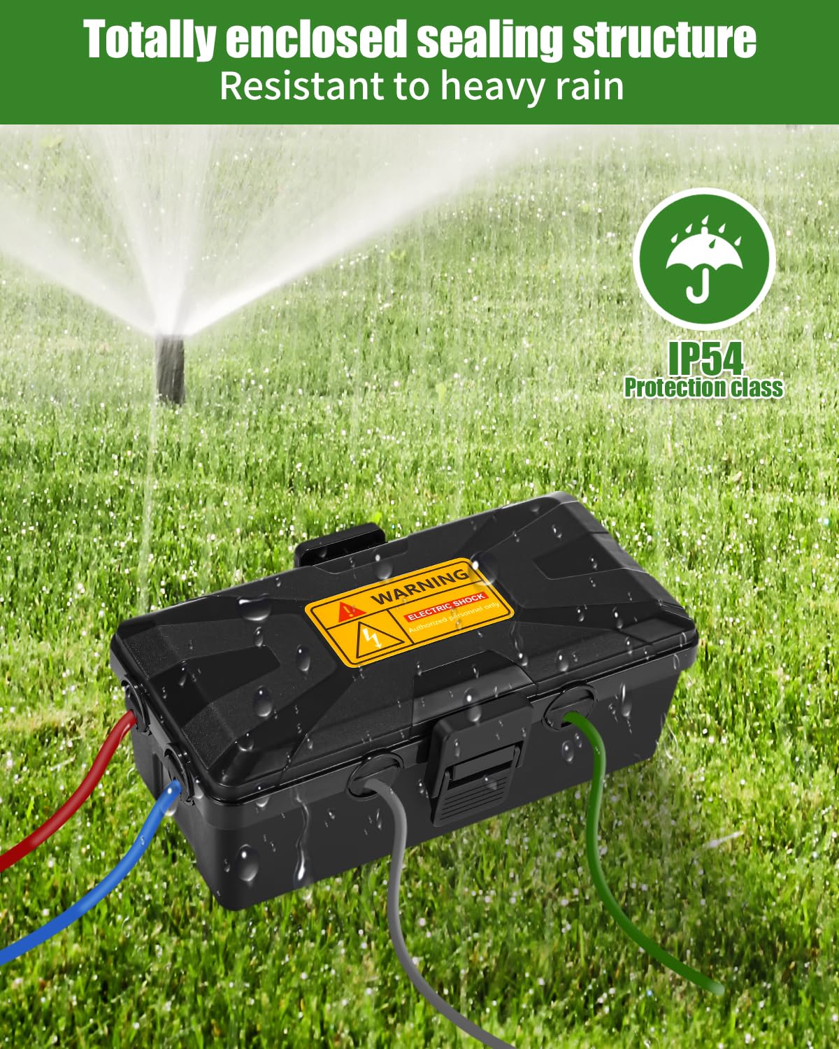 Waterproof Cable Box, 26.1 x 15 x 9.4 cm, Outdoor Cable Safe Box, Cable Box, Cable Box, 6 Cable Inputs and Outputs, Weatherproof Connection Box Covers, Protect Socket, Timer, Holiday Light, Black black + 26 x 15 x 9.4 cm - Image 6