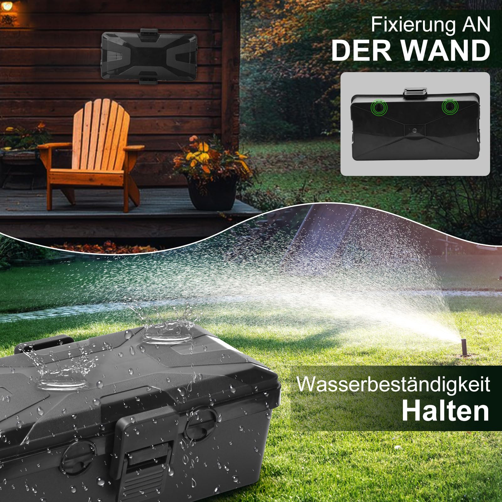 Waterproof Cable Box, Garden Cable Box, Waterproof for Outdoor Use, IP54 Safe Box, Safety Box, Weatherproof Cable Box, Extension Cable Covers, Protect Socket, Timer, Plug mittelgroß - Image 4