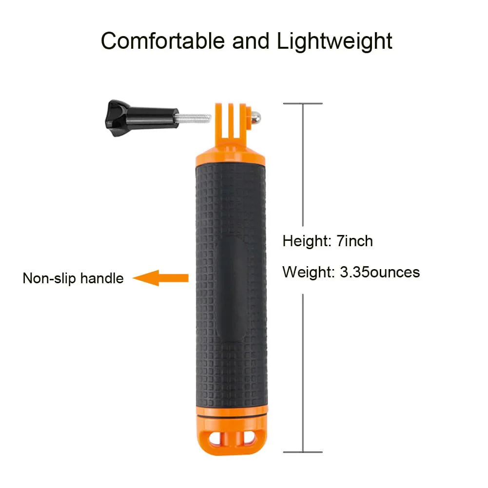 Waterproof Floating Hand Grip Handle for GoPro Hero 12 11 10 9 8 7 6 5 4 Session 3+ 2 1 Fusion Max Black Silver Action Cameras - Image 3
