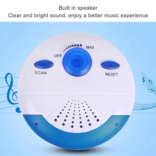 Waterproof Shower Radio, Waterproof Portable FM Radio Speaker with Top Handle, 360 HD Surround Sound Mini Speaker for Bathroom Outdoor Use, Up to 12 Hours of Play - Image 2