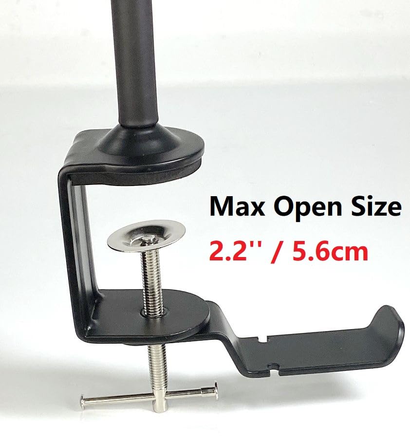 Wave 3 Microphone Arm Stand, 24 Inch Clamp Mount Swivel Holder With Headphone Hook Compatible With Elgato Wave 3, DX USB Microphones - Mic Stand With 1/4 Thread, Clip and 3/8, 5/8 Adapter - Image 9