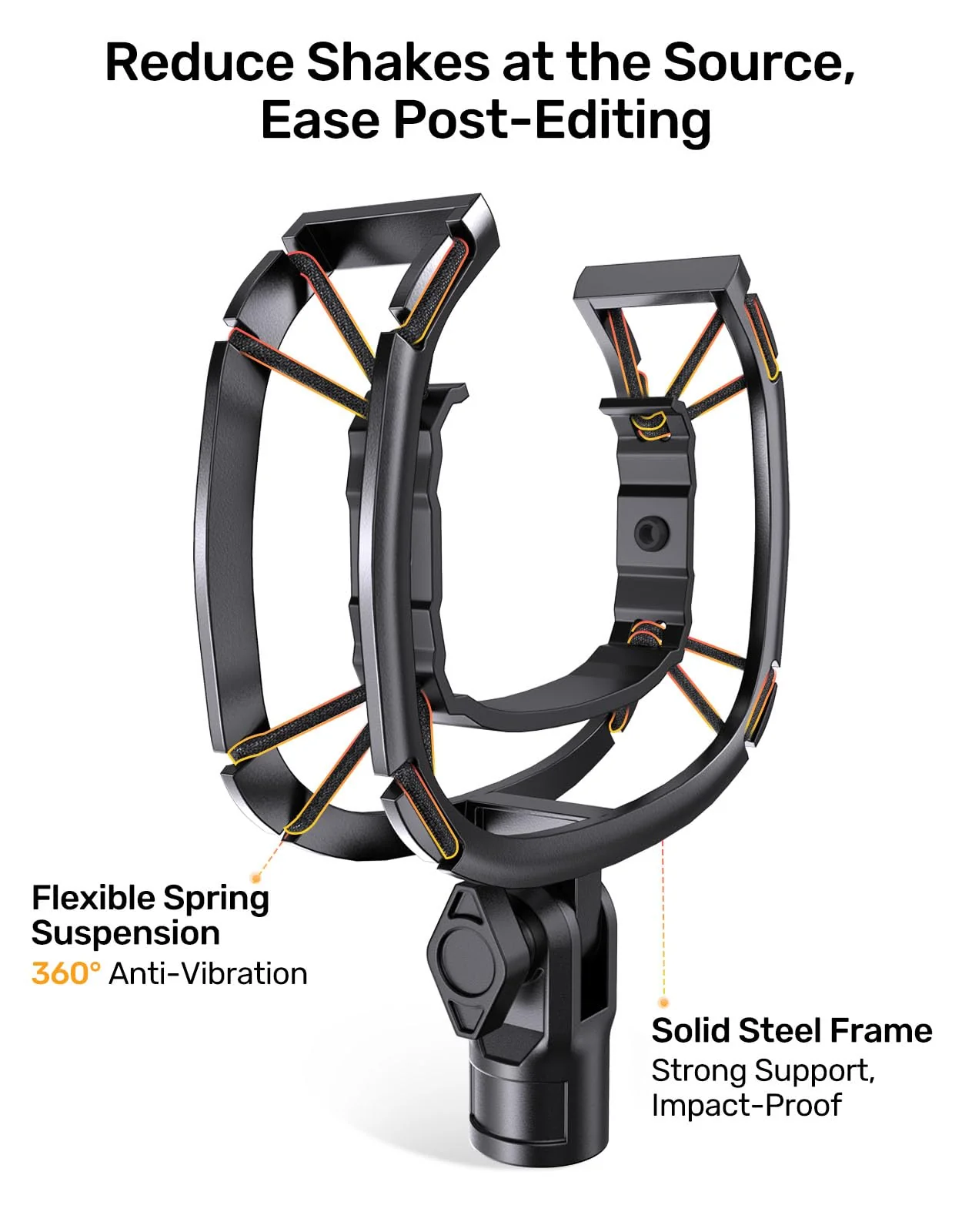 Wave Microphone Shock Mount - Custom Built for Elgato Wave 1/3, Aluminum Frame & Reinforced Suspension for Max Vibration Isolation, Shock Mounts Holder Clip Ideal for Youtubers, Podcasters and Gamers Wave Shock Mount - Image 3