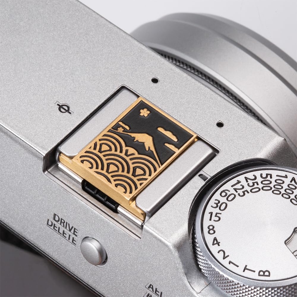 Wave Pattern Camera hot Shoe Cover Camera Shutter Button for Fujifilm X-T50 X-S20 X-S10 X-T4 XT30 for Nikon Z6iii Z7 Z30 Z50 ZF (Brass YH Cover) Brass YH Cover - Image 3