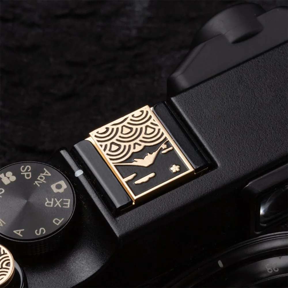 Wave Pattern Camera hot Shoe Cover Camera Shutter Button for Fujifilm X-T50 X-S20 X-S10 X-T4 XT30 for Nikon Z6iii Z7 Z30 Z50 ZF (Brass YH Cover) Brass YH Cover - Image 4
