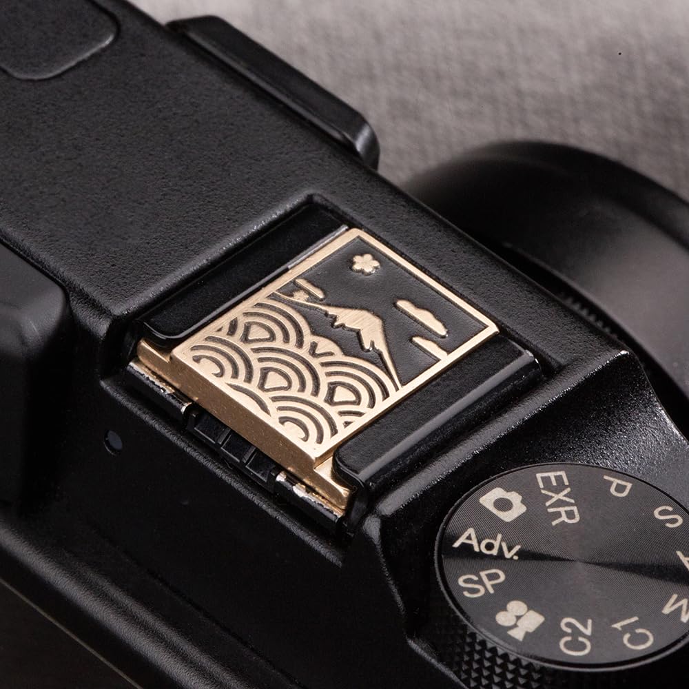 Wave Pattern Camera hot Shoe Cover Camera Shutter Button for Fujifilm X-T50 X-S20 X-S10 X-T4 XT30 for Nikon Z6iii Z7 Z30 Z50 ZF (Brass YH Cover) Brass YH Cover - Image 5