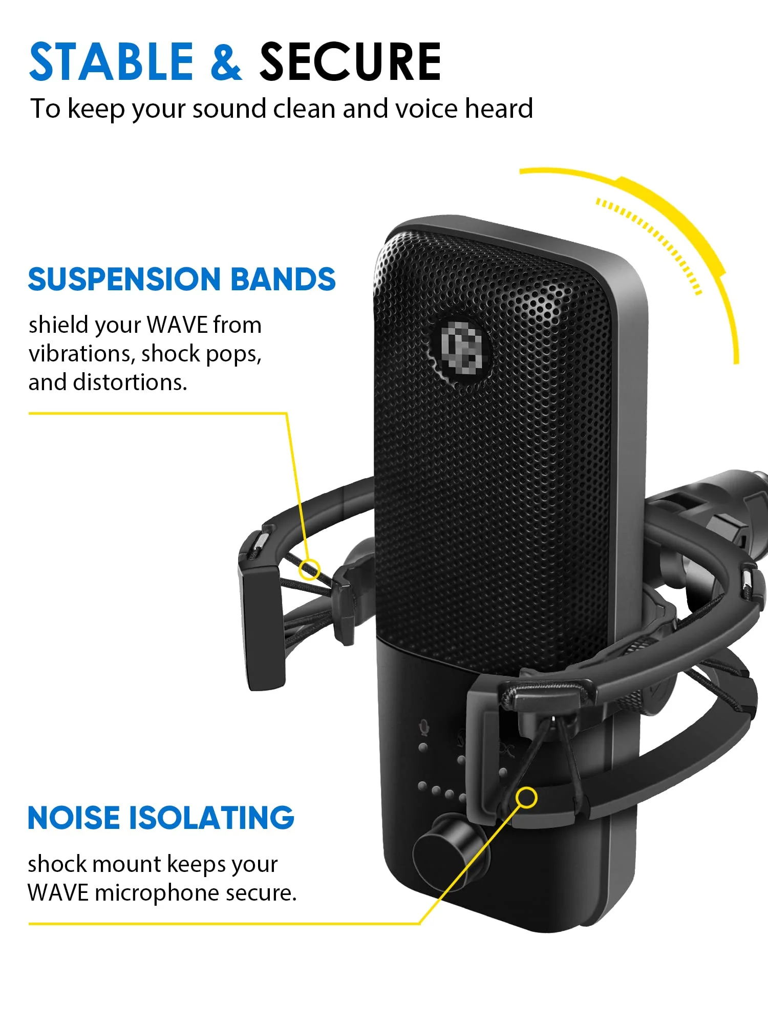 Wave Shock Mount, [Custom Built for Wave Mic] Anti-Vibration Suspension Shock Mount Holder Clip Compatible with Elgato Wave:1 and Wave:3 Microphones - Image 4