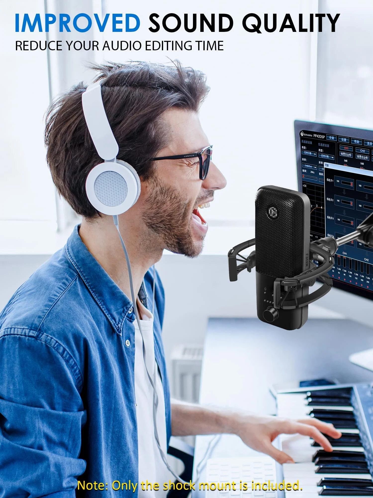 Wave Shock Mount, [Custom Built for Wave Mic] Anti-Vibration Suspension Shock Mount Holder Clip Compatible with Elgato Wave:1 and Wave:3 Microphones - Image 7