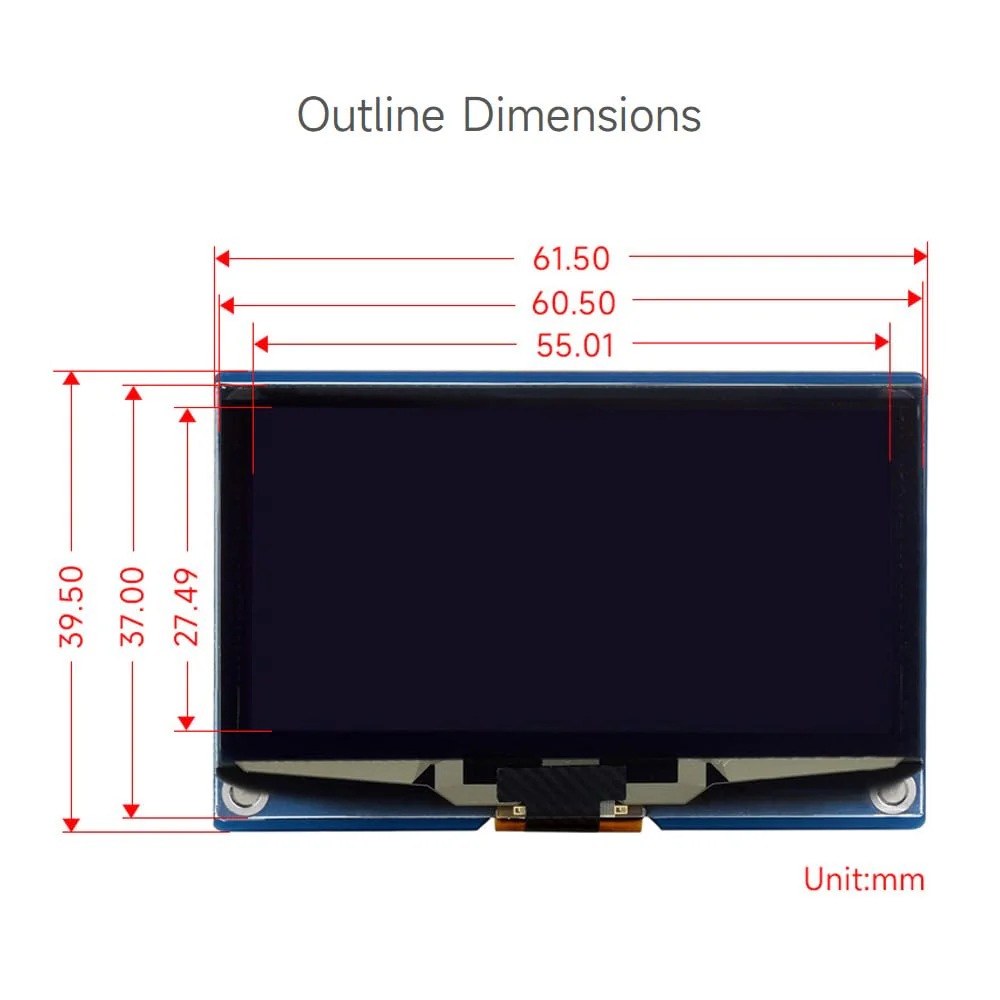 Waveshare 2.42 inch OLED Display Module Panel 128 x 64 Resolution SPI / I2C Communication White Colour Version Compatible with Raspberry Pi Jetson Nano - Image 7