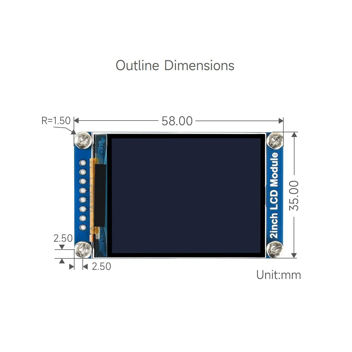 Waveshare 2inch LCD Display Module, Compatible with Raspberry Pi/Pi zero/Arduino/Esp32, with ST7789 Driver, 262K Color, IPS Screen, 240×320 Resolution, SPI Interface - Image 7