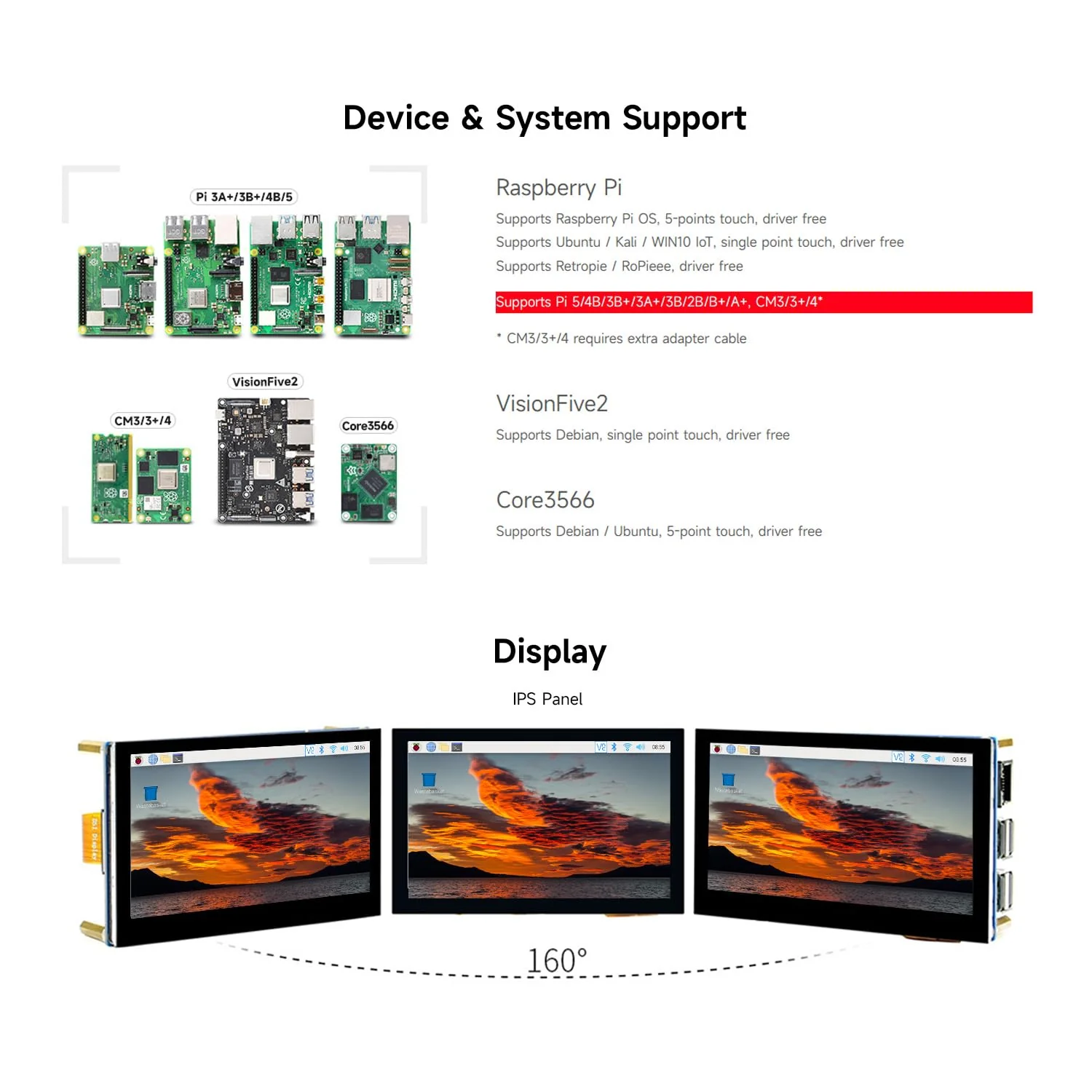 waveshare 4.3inch Capacitive Touch Display Compatible with Raspberry Pi 5/4B/3B+/3A+/3B/2B/B+/A+/CM3/3+/4 800×480 Resolution IPS Wide Angle MIPI DSI Interface 4.3inch DSI LCD - Image 4