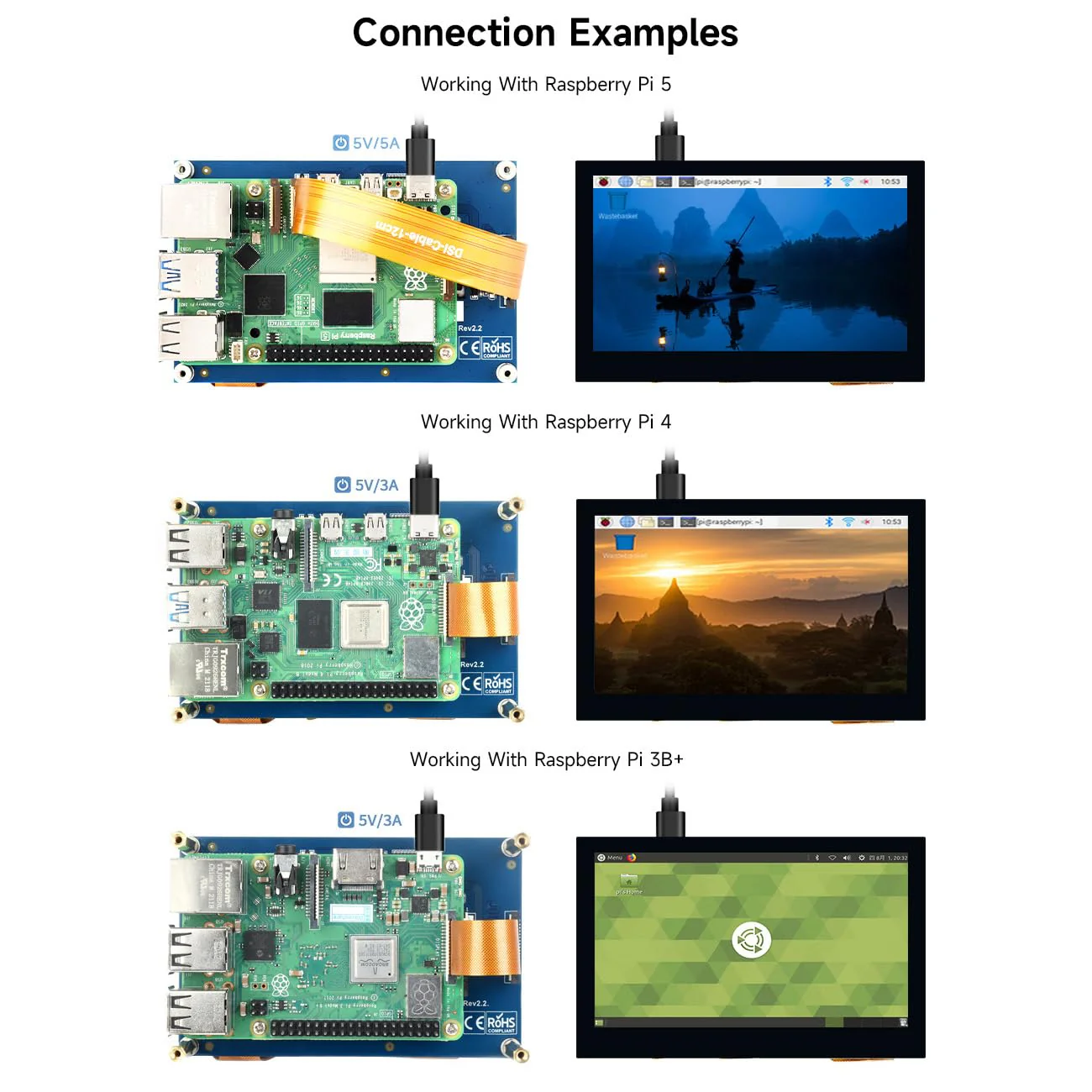 waveshare 4.3inch Capacitive Touch Display Compatible with Raspberry Pi 5/4B/3B+/3A+/3B/2B/B+/A+/CM3/3+/4 800×480 Resolution IPS Wide Angle MIPI DSI Interface 4.3inch DSI LCD - Image 5