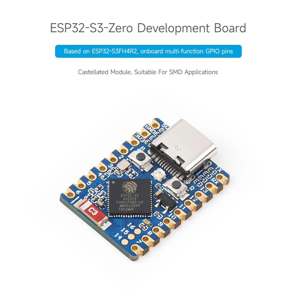 Waveshare ESP32-S3 Mini Development Board (2pcs), Based On ESP32-S3FH4R2 Dual-Core Processor, 240MHz Running Frequency, 2.4GHz Wi-Fi - Image 2