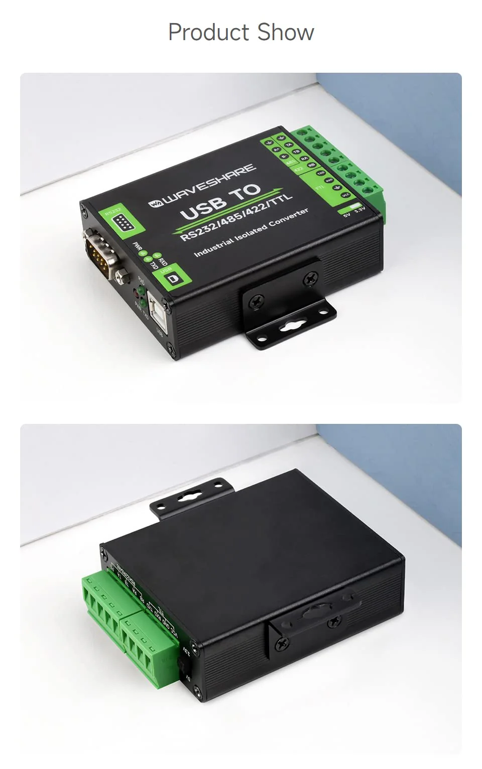 waveshare FT232RNL USB to RS232/485/422/TTL Interface Converter, Industrial Isolation - Image 7
