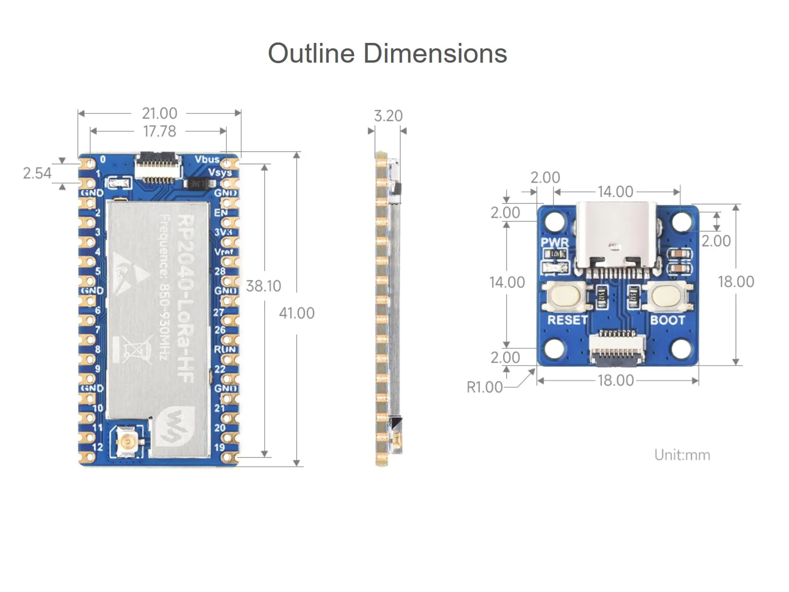 Waveshare LoRa Development Board Kit Based on Raspberry Pi RP2040 Microcontroller Chip, Integrate SX1262 RF Chip, 850~930MHz Frequency, Programmable Emit Power up to 22dBm, Long-Range Communication - Image 7
