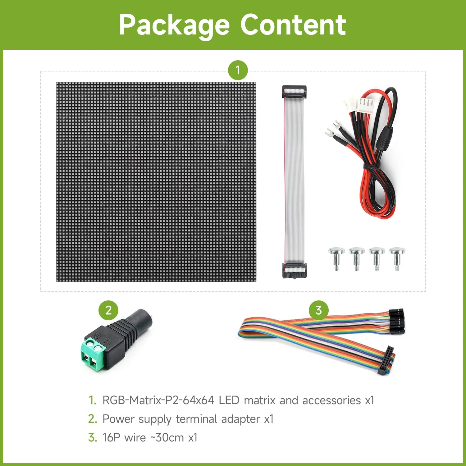 waveshare RGB Full-Color LED Matrix Panel, 2mm Pitch, 64×64 Pixels, Adjustable Brightness, Compatible with Raspberry Pi 5/4B/3B/Zero/Zero W/Zero 2W/Pico/Pico W/Pico WH - Image 2