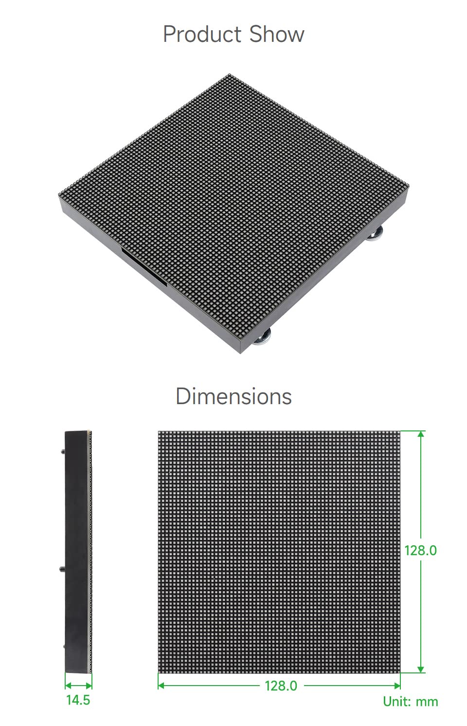 waveshare RGB Full-Color LED Matrix Panel, 2mm Pitch, 64×64 Pixels, Adjustable Brightness, Compatible with Raspberry Pi 5/4B/3B/Zero/Zero W/Zero 2W/Pico/Pico W/Pico WH - Image 7