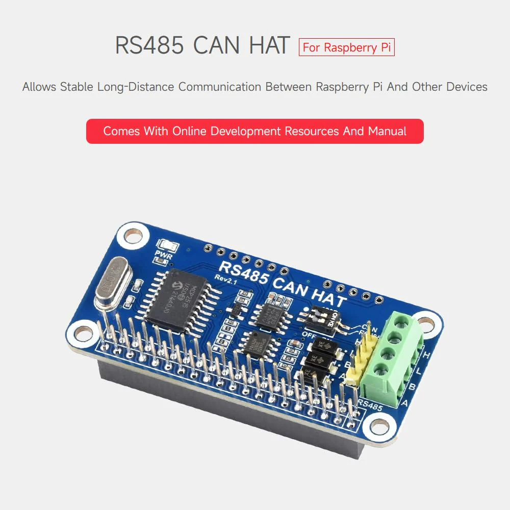 Waveshare RS485 CAN HAT Supports Raspberry Pi Series Boards Allows Stable Long-Distance Communication - Image 3