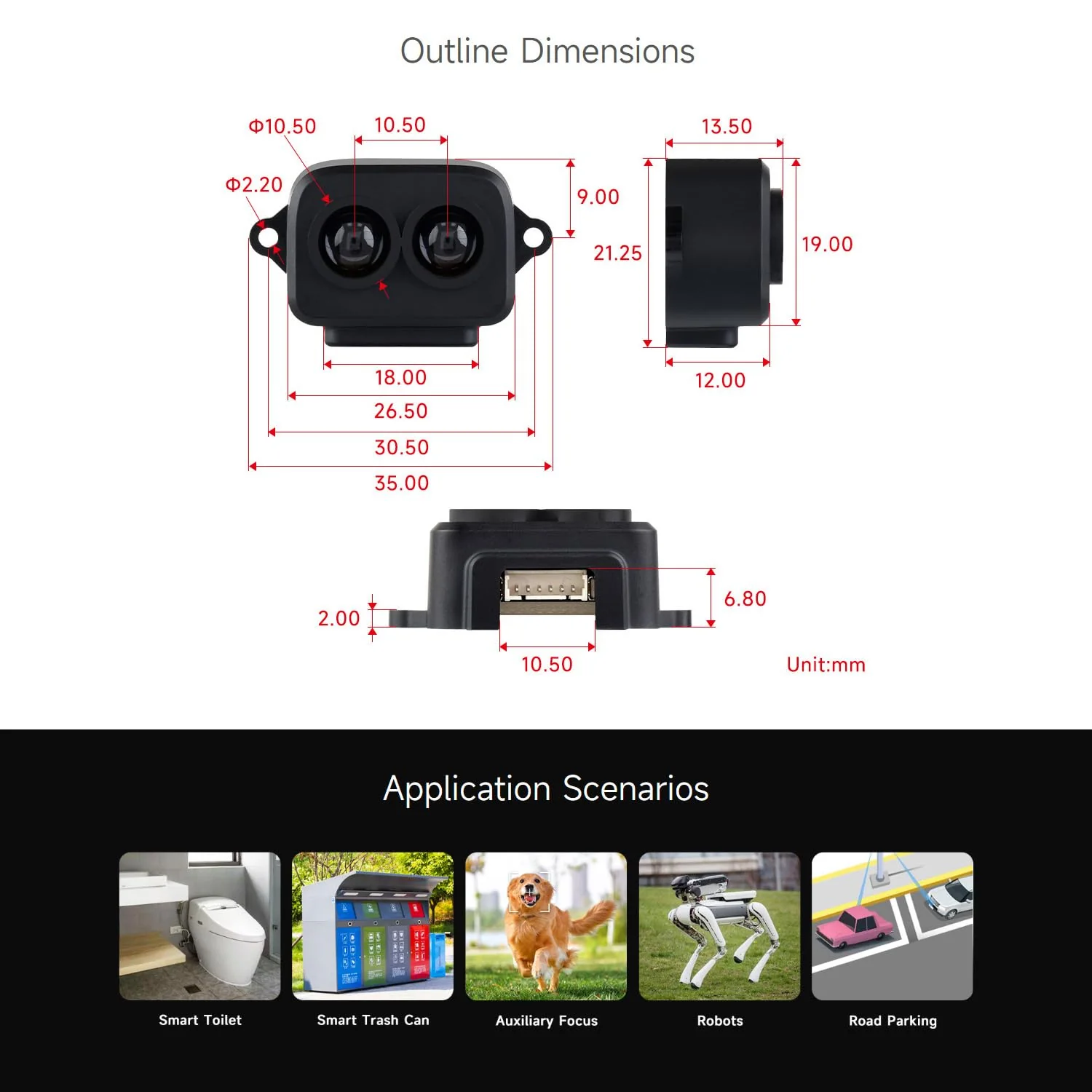 Waveshare TF-Luna Lidar Ranging Sensor, Compatible with Raspberry Pi 5/4B/3B/Zero/Zero W/Zero 2W/Pico/Pico W/Pico WH, 8m Ranging Distance, Mini Laser Ranging Module, TOF Ranging Principle - Image 7