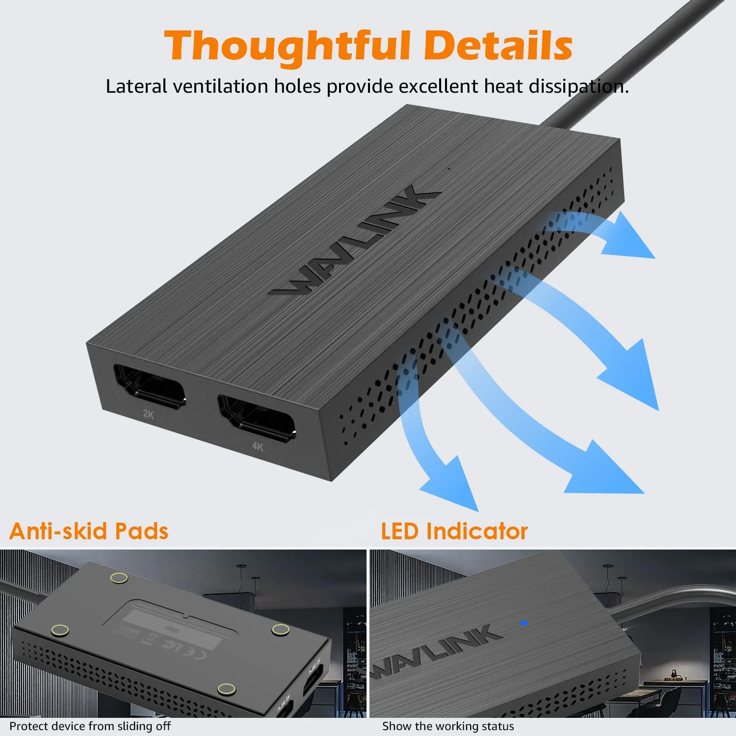 WAVLINK USB C or USB 3.0 to Dual HDMI Adapter, 1080P@60Hz Dual Monitors for Windows 7/8/8.1/10/11, Mac OS 10.10+, ChromeOS, Android,Thunderbolt 3/4, Not Compatible with Linux, iPad OS USB to Dual HDMI Adapter - Image 5