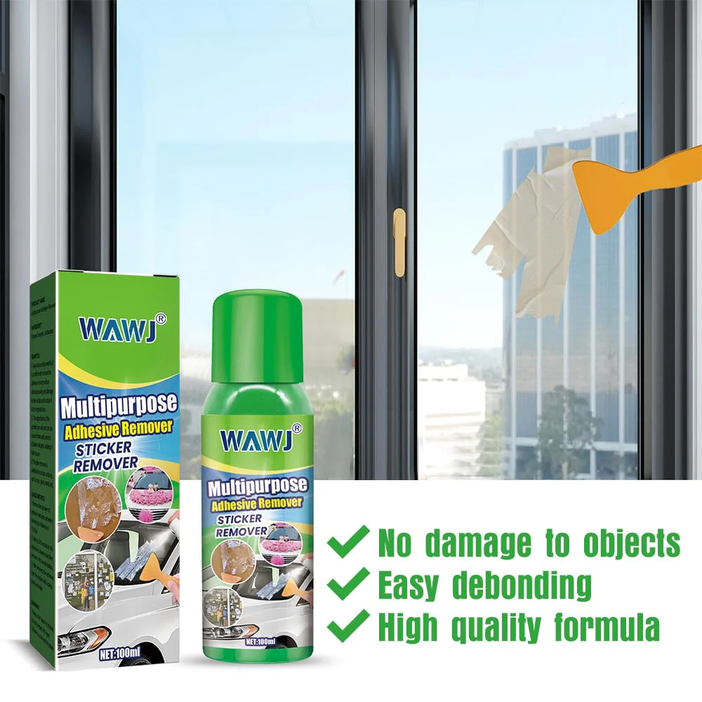 WAWJ® Label Remover, Multi-Purpose Adhesive Remover and Abrasion-Resistant Cleaner with Scraper, Quickly Removes Stubborn Labels, Adhesive Residues and Stickers from All Smooth Surfaces - Image 2