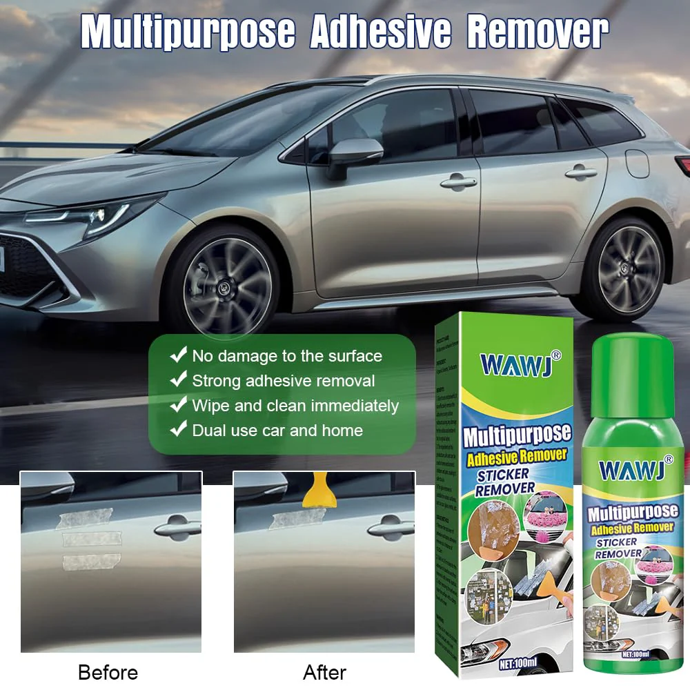 WAWJ® Label Remover, Multi-Purpose Adhesive Remover and Abrasion-Resistant Cleaner with Scraper, Quickly Removes Stubborn Labels, Adhesive Residues and Stickers from All Smooth Surfaces - Image 4