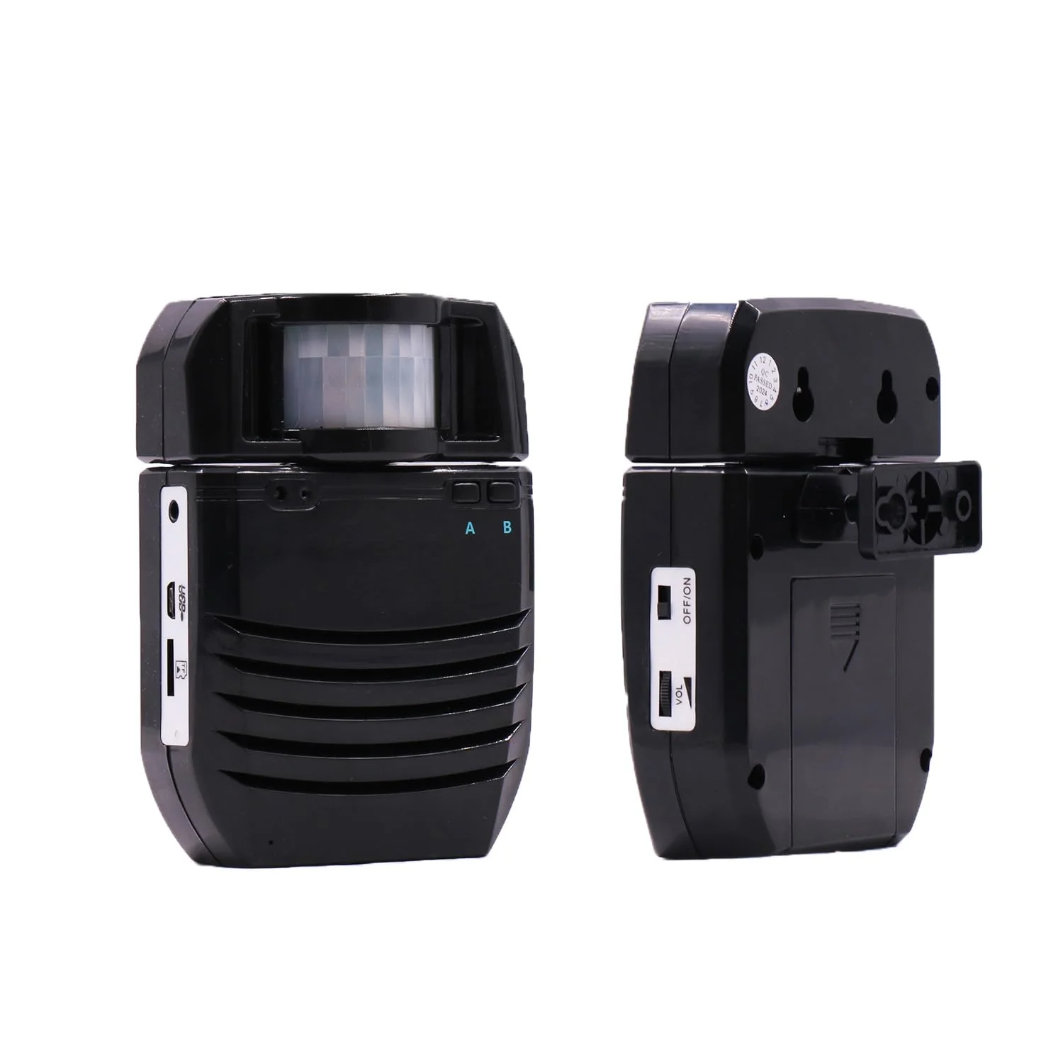 Waytronic PIR Infrared Motion Sensor Activated Sound Player Loudspeaker Alarm Motion Detector for Door Greeter Welcome Guests Entry Alert and Sales Advertising, (Black) - Image 2